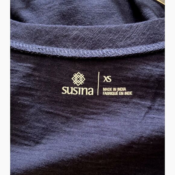 SUSINA NORDSTROM Rack Navy Peacoat Scoop Neck Woman's XS T-Shirt #B - Picture 4 of 4